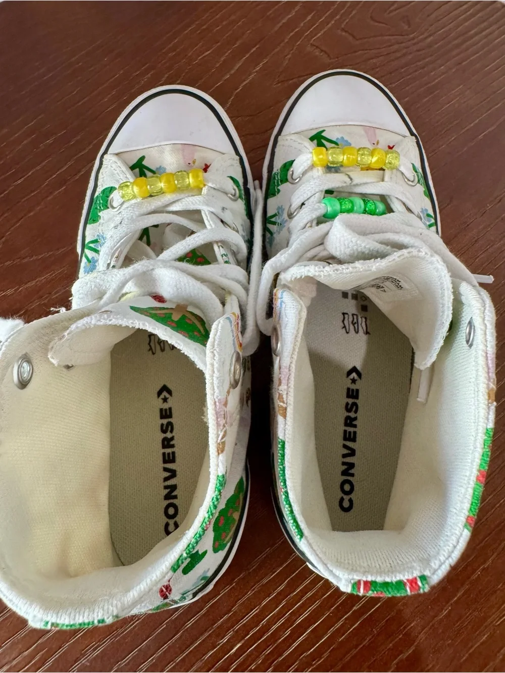Converse Kids' Explore Nature White High-Top Sneakers with Rainbow & Animals